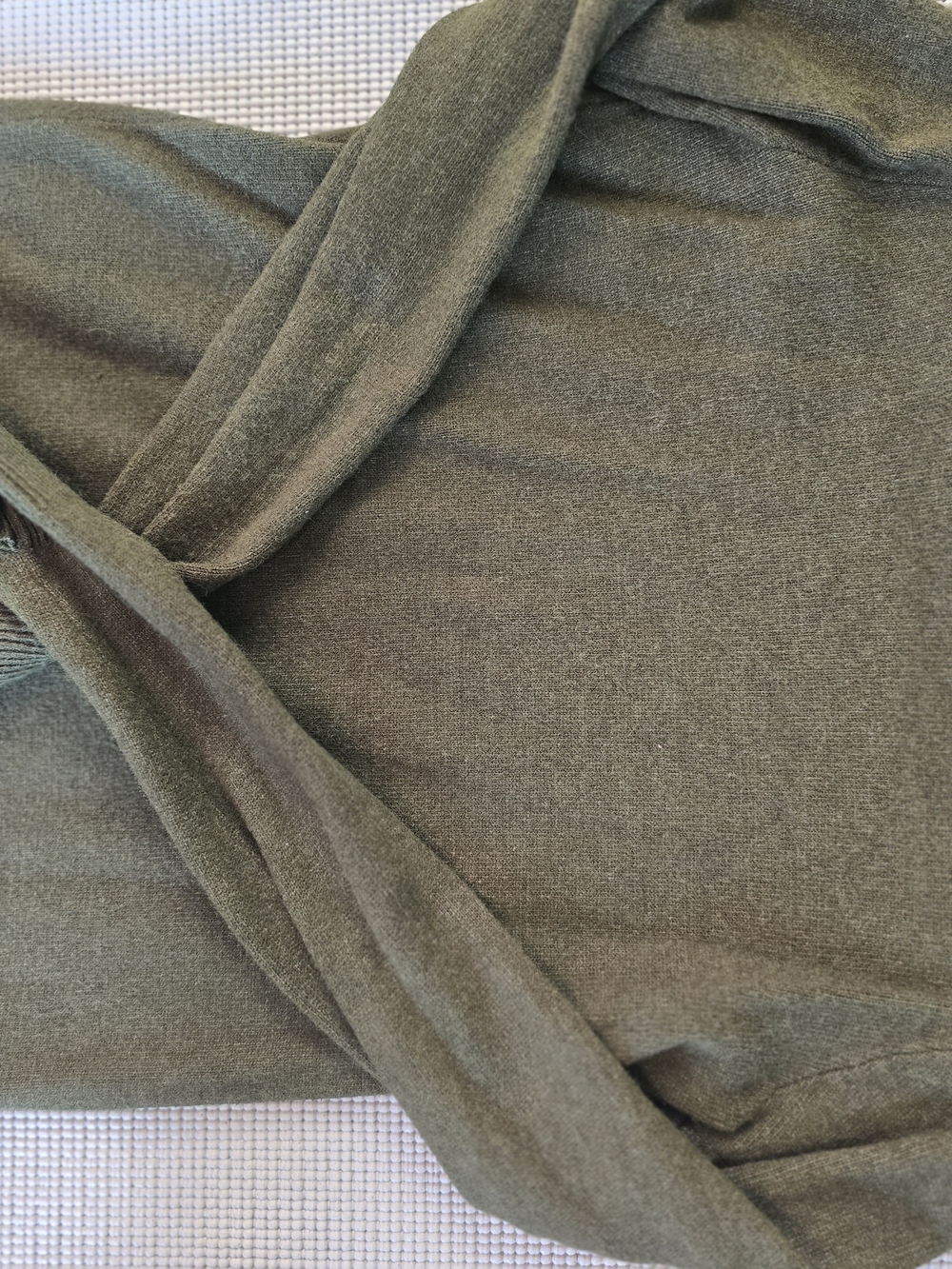 Olive Green Knit Wrap Sweater